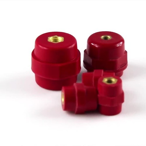 SM M5-M10 Brass Thread Standoff Insulated Spacers Bus Bar Insulator BMC Red - Video 1 of 1