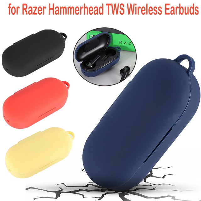 Silicone Case Headset Cover +Carabiner for Razer Hammerhead TWS