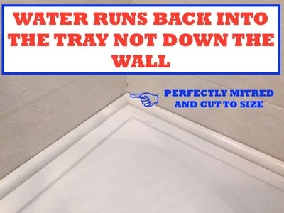 SHOWER TRAY SEALING STRIP KIT READY MITRED, NO MORE BLOBS OF LEAKY SILICONE