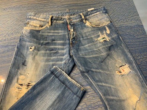 JEANS 100% AUTÉNTICOS DSQUARED2 PARA HOMBRE AZULES DESTRUIDOS TALLA 38, HECHOS EN ITALIA - Imagen 5 de 16