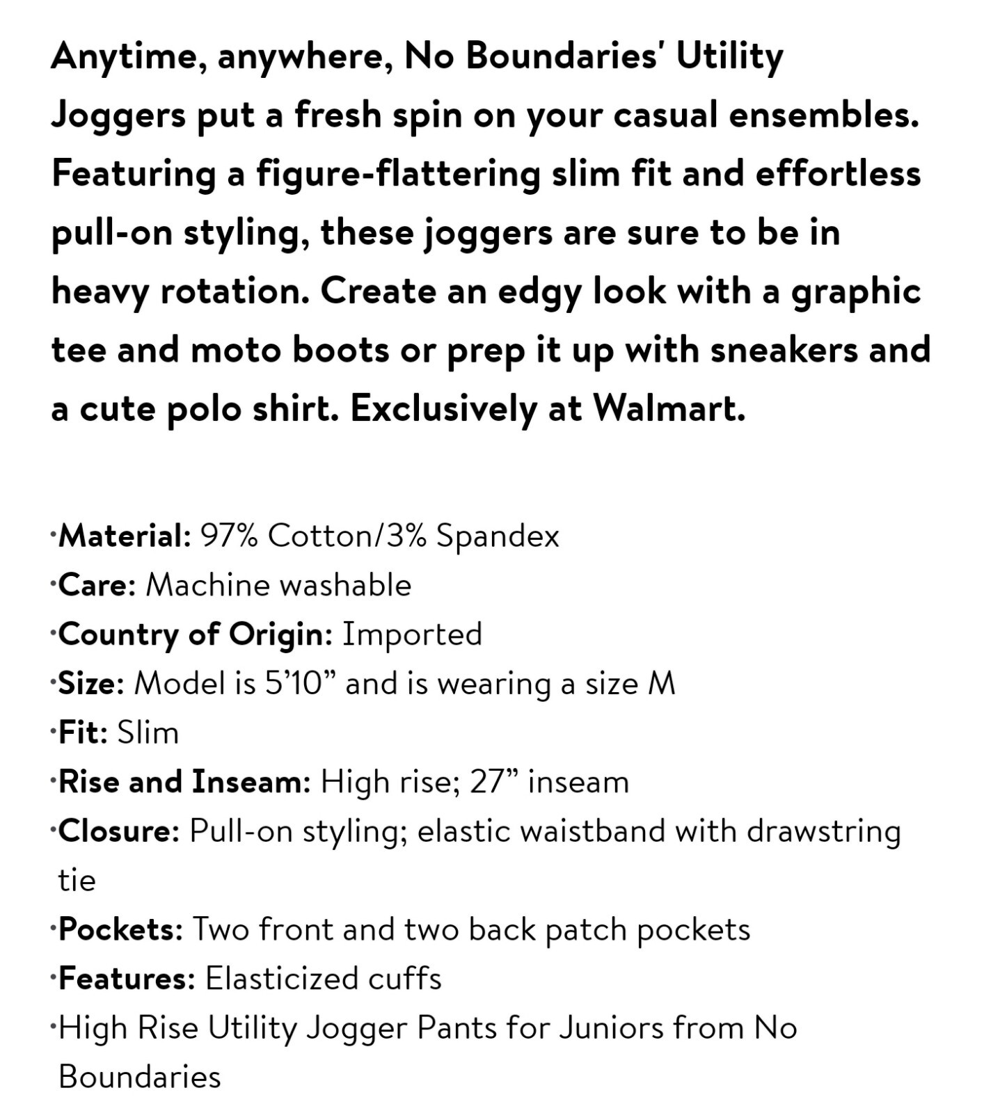 NoBo Juniors XL(15/17) Utility Jogger Pants Urban Khaki Elastic Waist Cuffed Ank eBay