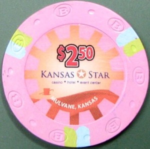 $2.50 Casino Chip. Kansas Star, Mulvane, KS. Z62.