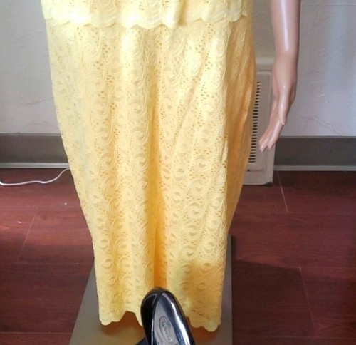 North Style Yellow Swirl Lace Faux 2pc Dress - Picture 9 of 9