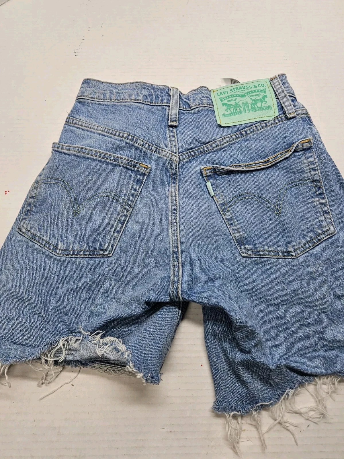Levi's 501 Womens Blue Jean Waterless Denim Shorts Plus Size 24W