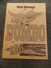 DUMBO(R-72)DISNEY ANIMATION ORIGINAL PRESSBOOK