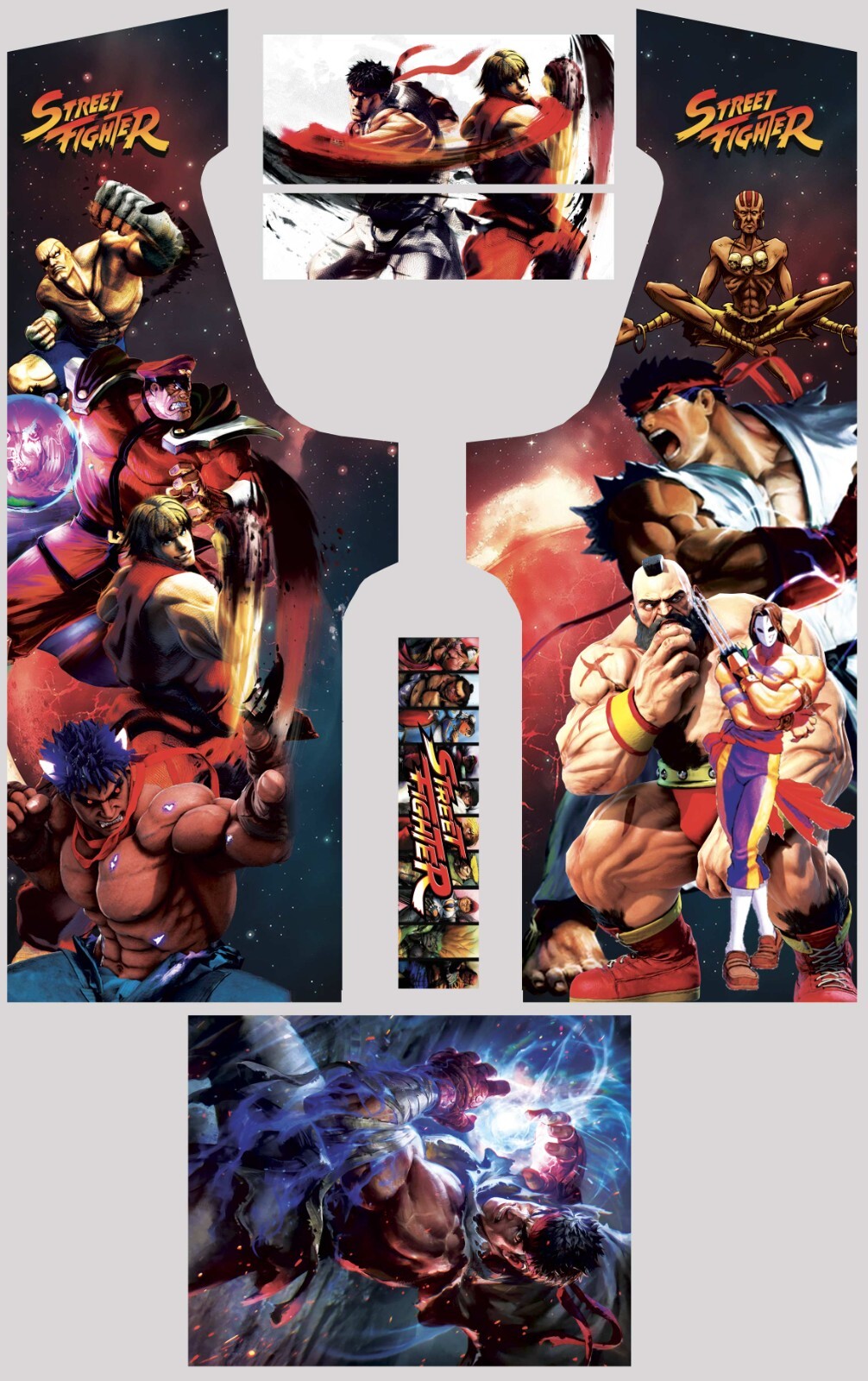 Stickers Street Fighter 2 borne d'arcade kit déco retrogaming