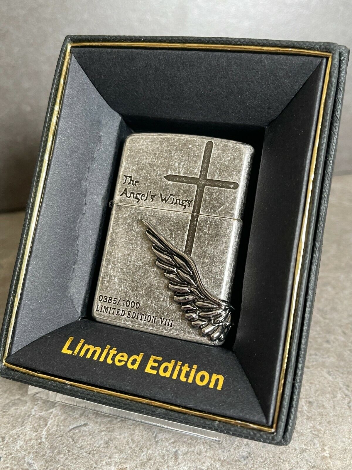 Japanese Zippo The Angel Wings Silver Cross - Limited Edition 