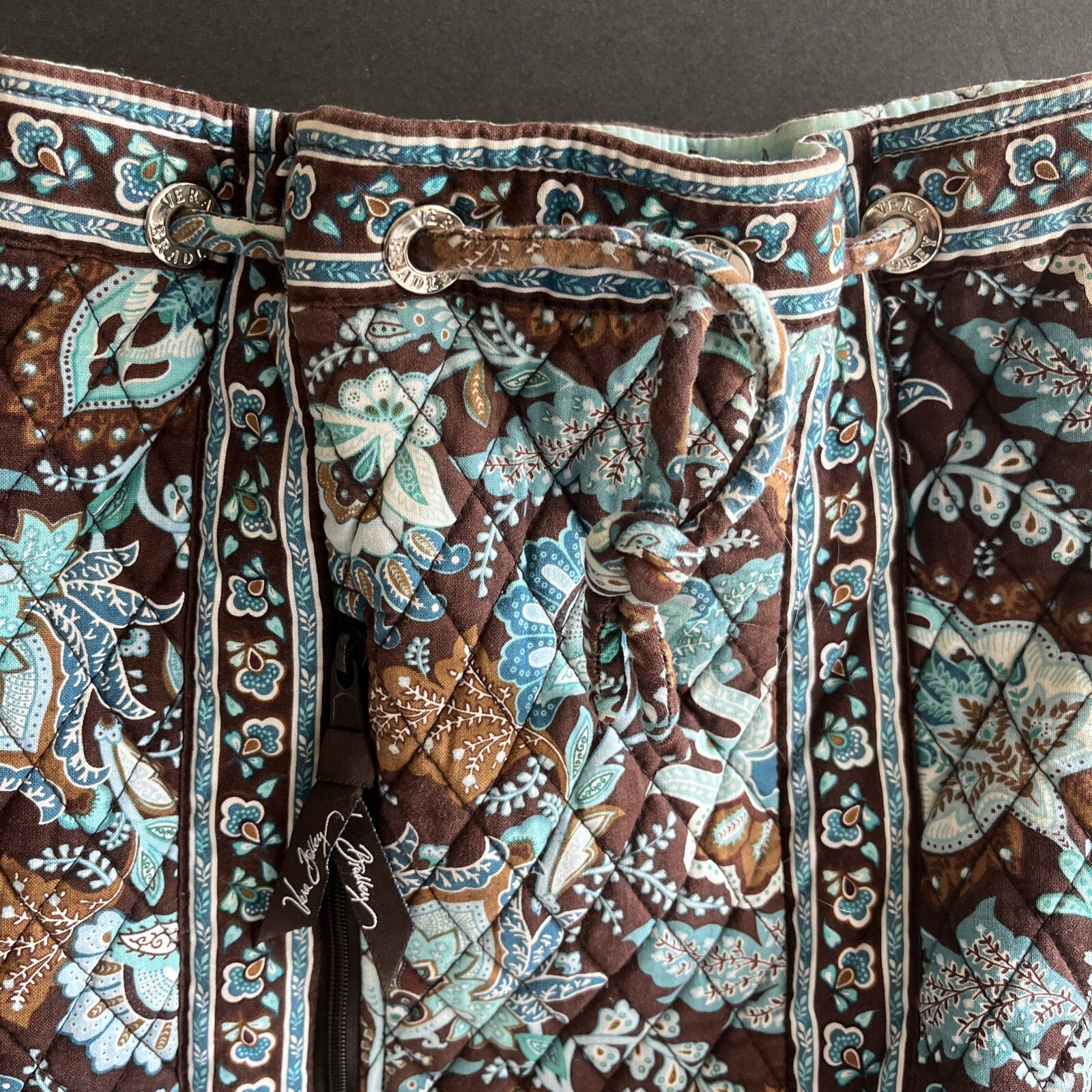 Vera Bradley Java Blue String Backpack Blue and B… - image 2