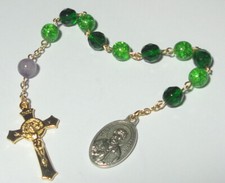 Made in USA St Kevin of Glendalough Single Decade Rosary w/ St Benedict Crucifix
