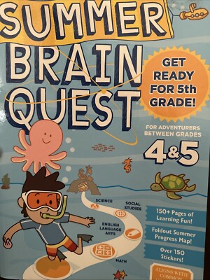 Summer Brain Quest Grades 4 & 5 Math Social Studies Science Language Arts New
