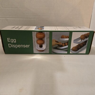 Roll down Refrigerator Egg Dispenser Auto Rolling Egg Holder Storage Rack 2-Tier