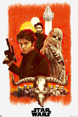 Solo: A Star Wars Story - Movie Poster / Print (Orange Character Montage)