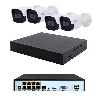 Set Poe 4 Kameras IP Full HD Mit Audio Nvr 8CH 4K IP P2P Hoch Qualität'