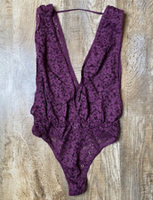 Victoria Secret Lingerie Thong Large Bodysuit Purple Lacy