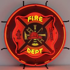 Fire Department Neon sign volunteer Dept House helmet wall lamp firefighting  