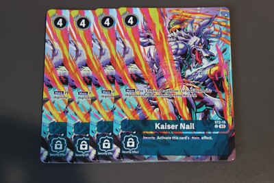 Digimon TCG (2020) - ST2-15 - 4x Kaiser Nail - Blue- ST17 Alt Art Common Playset