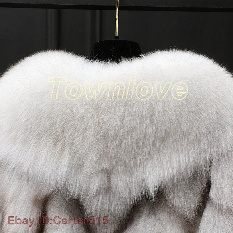 Women's 100% Real Fox Fur Short Jacket Winter Fur Coats Outwear