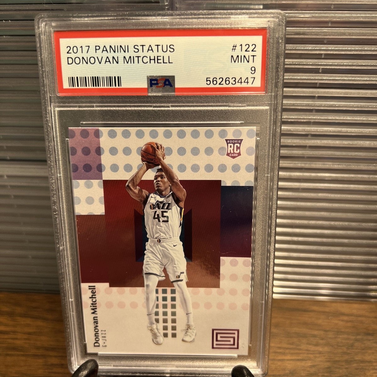 2017 Panini Status #122 Donovan Mitchell Rookie RC Utah Jazz PSA 9