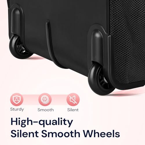 Rolling Laptop Bag Women, Rolling Briefcase for Women, 17.3 17.3 inch Black - Picture 6 of 7