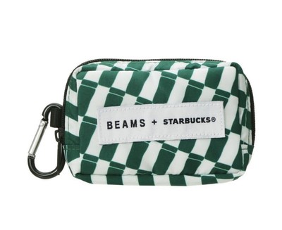 Starbucks BEAMS Mini Pouch Checker Free Shipping Japan New