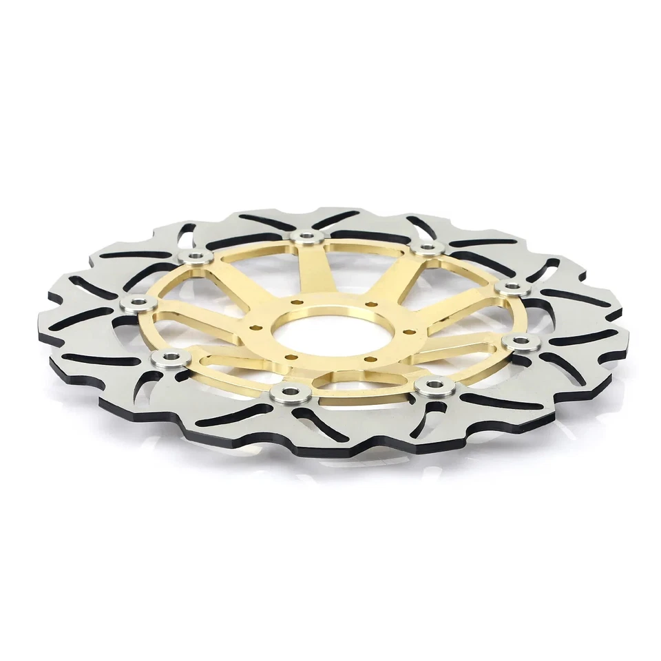 2 Front Brake Disc Rotors Set For Honda VFR 800 1998-2009 Valkyrie 1997-03 Gold - Image 4 of 4