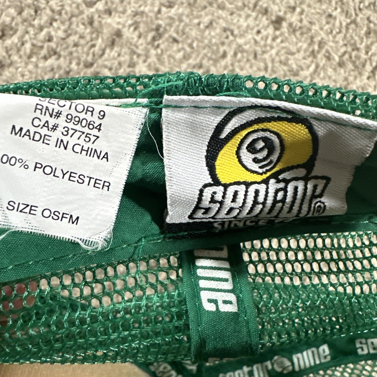 Sector 9 Trucker Hat Cap Adult Yellow Red Green Snapback