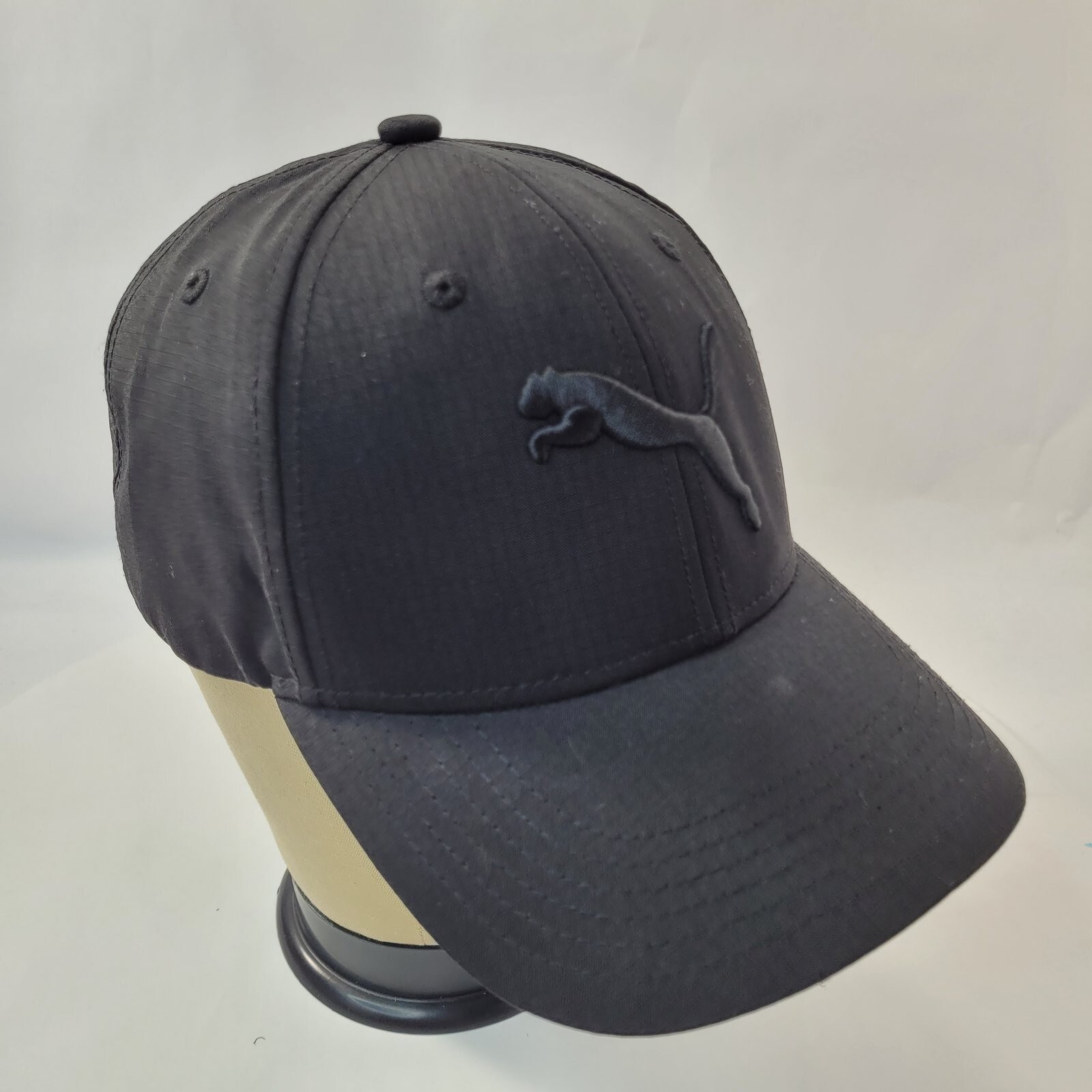 Puma Men's Baseball Cap Hat Solid Black Snapback - image 8