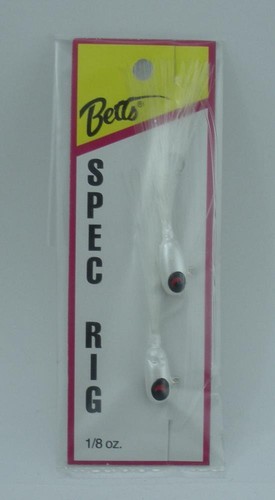 Betts 780-8-1 Sand Bass Spec Rig Buck Tail 1/8 oz White Head white tail ...