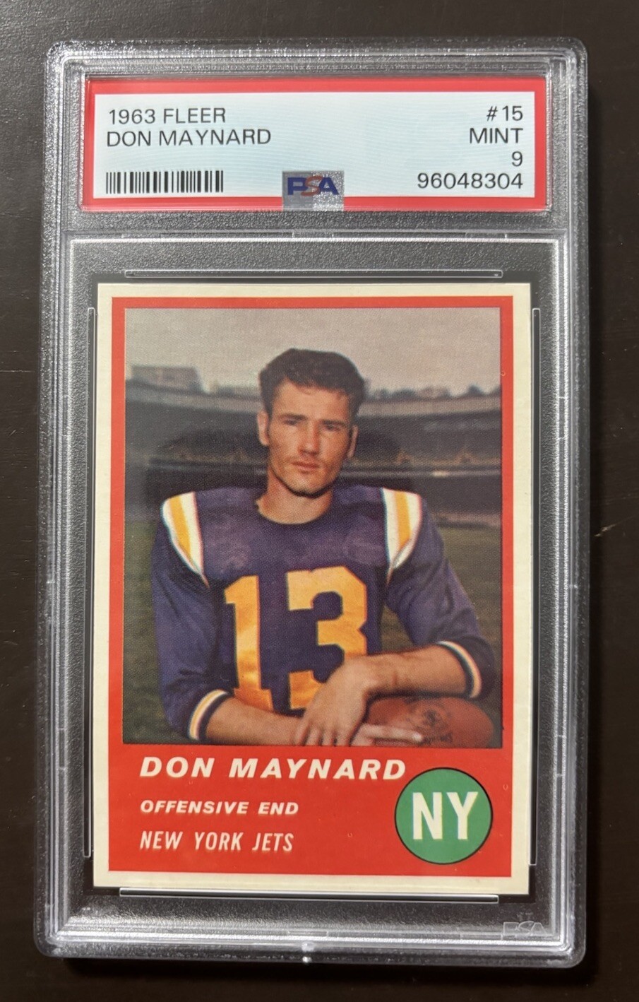 1963 FLEER #15 DON MAYNARD PSA 9 MINT