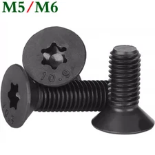 M5 M6 Grade 10.9 Carbon Steel Flat Head Star Torx Security Machine Screws Bolts