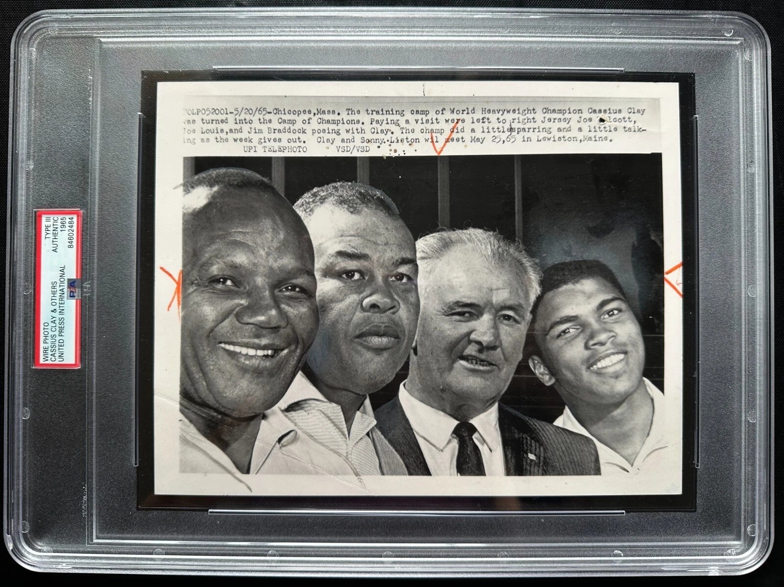 4 チャンピオンズ アリ ルイ ウォルコット ブラッドロック ボクシングタイプ 3 フォトPSA スラブ カプセル化 - 画像1/4