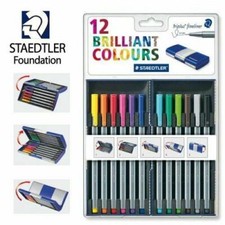 Staedtler Triplus Fineliner 12 Brilliant Multi Colors 0.3mm with Case 334 MB12