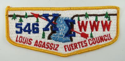 OA Chi Sigma Lodge 546 Flap S2 YEL Bdr. Louis Agassiz Fuertes Council  [TX-212]