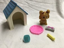 Blue Dog House with Dog and Accessories