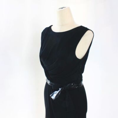 Gucci black sleeveless dress with leather belt | eBay