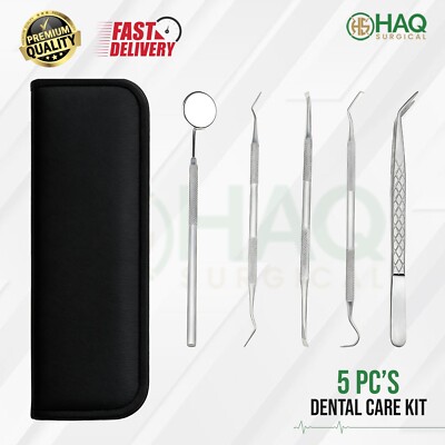 5pc Oral Care Dental Kit Plaque Tartar Remover- Tooth Examination Dentist Tools