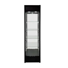 CEL Glass display SHOWCASE WITH LED LIGHTS, SLIDING DOOR WITH LOCK (CCO1), Black