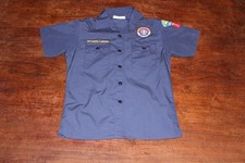 Boy Scouts of America BSA Youth Shirt Blue X-Large XL Sewn Patches Short Sleeve