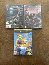 Nintendo GameCube Resident Evil 1, Simpsons Hit & Run & RE4 CIB Tested