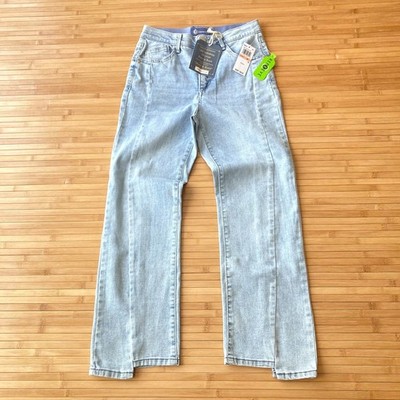 Democracy Ab Solution Skyrise Barely Boot Jeans Womens 2 PETITE Light Blue NWT