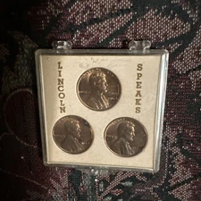 Lincoln Speaks Set Of 3 Encased 1964 Memorial Pennies