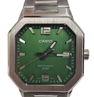 CASIO MTP B195 Series MTP-B195D-3A Green Dial Analog 38 mm Men s Watch MTPB195D