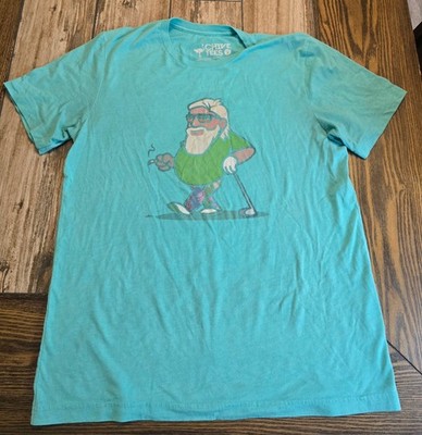 Chive Tees John Daly Graphic T-Shirt Men s Large Blue Funny Golfer Smoking Tee