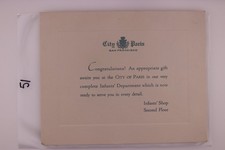 1940s Baby Congratulations Greeting Card City of Paris San Francisco