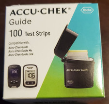 100 ACCU-CHEK GUIDE TEST STRIPS 1 BOX OF 100 Exp 9/2027