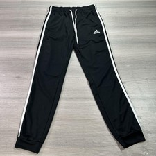 Adidas Tricot Track Pants Womens Small Black White Stripes Athletic Joggers Logo