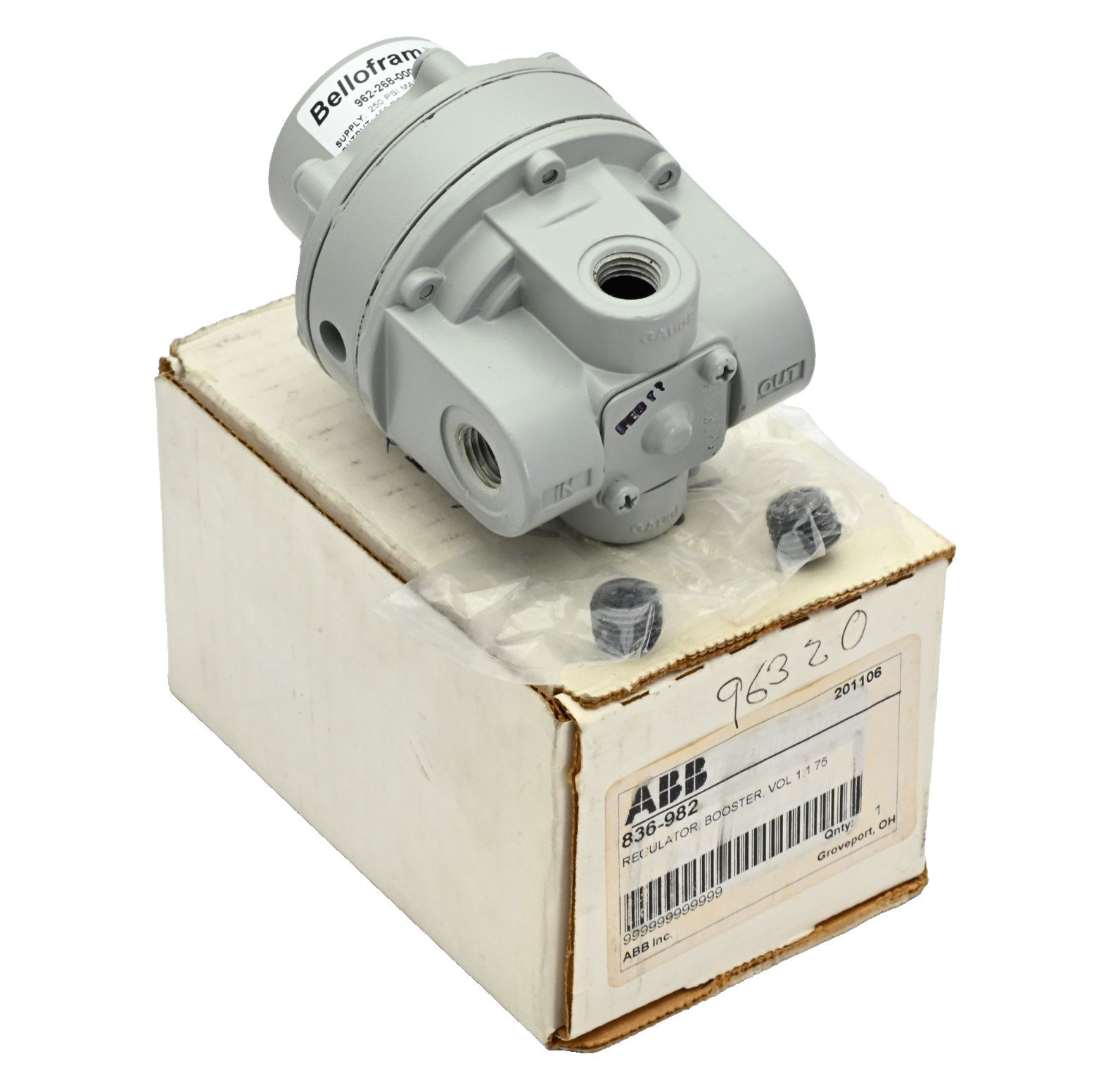 ABB Bellofram 962-268-000 Pressure Regulator, Supply: 250PSI, Output: 150PSI