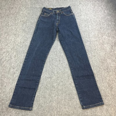 Lee Damen Jeans High Waisted Straight 24 30 UK4 Dark Wash Blau Stretch Dallas