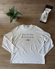 Acne Studios Herren Hemd Langarm Beige Logo-P...