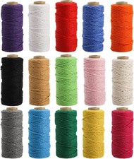 15 Rolls Macrame Cord, 3Mm X 480 Yards Natural Cotton Macrame Rope, 4-Str